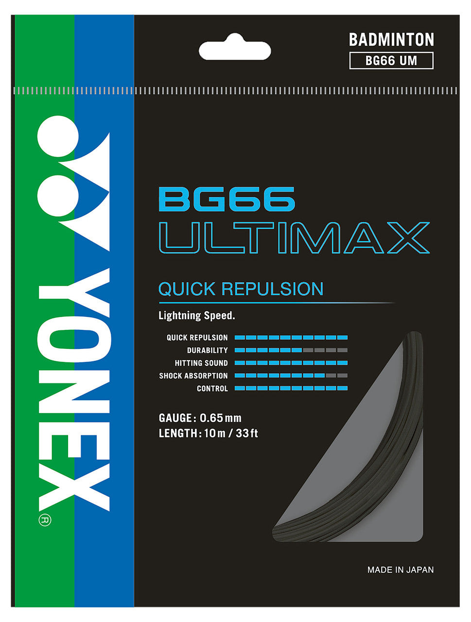 Yonex BG 66 Ultimax Badminton String Set (10m) - High Performance Badminton Racket String for Professional & Recreational Players - Perfect for Tournaments & Training Sessions