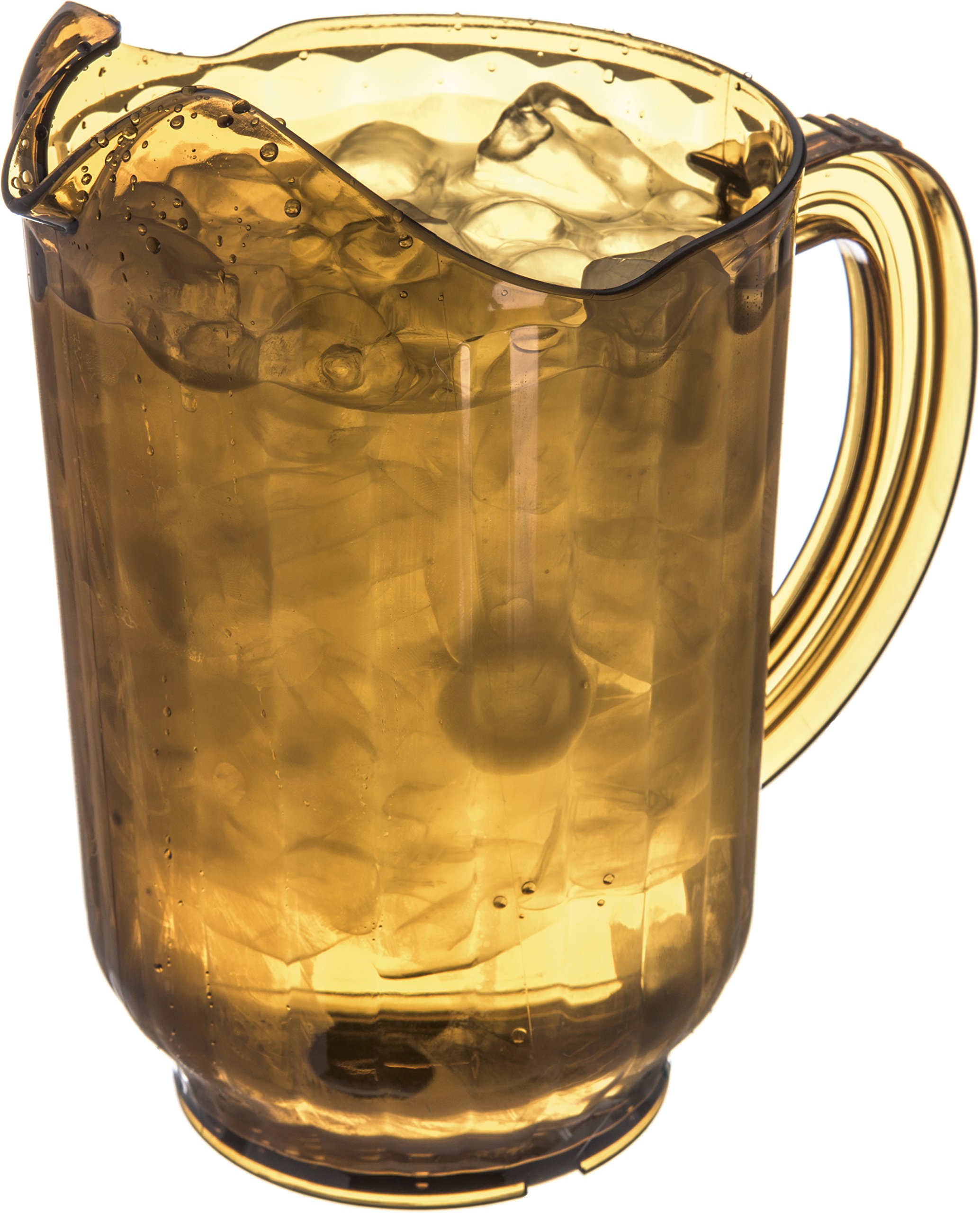 Carlisle 60oz Clear Plastic Pitcher - BPA-Free Amber Tall Pitcher for Restaurants, Catering & Commercial Kitchens - Durable 6-Pack Pitchers for Iced Tea, Lemonade, Juice & Beverage Service