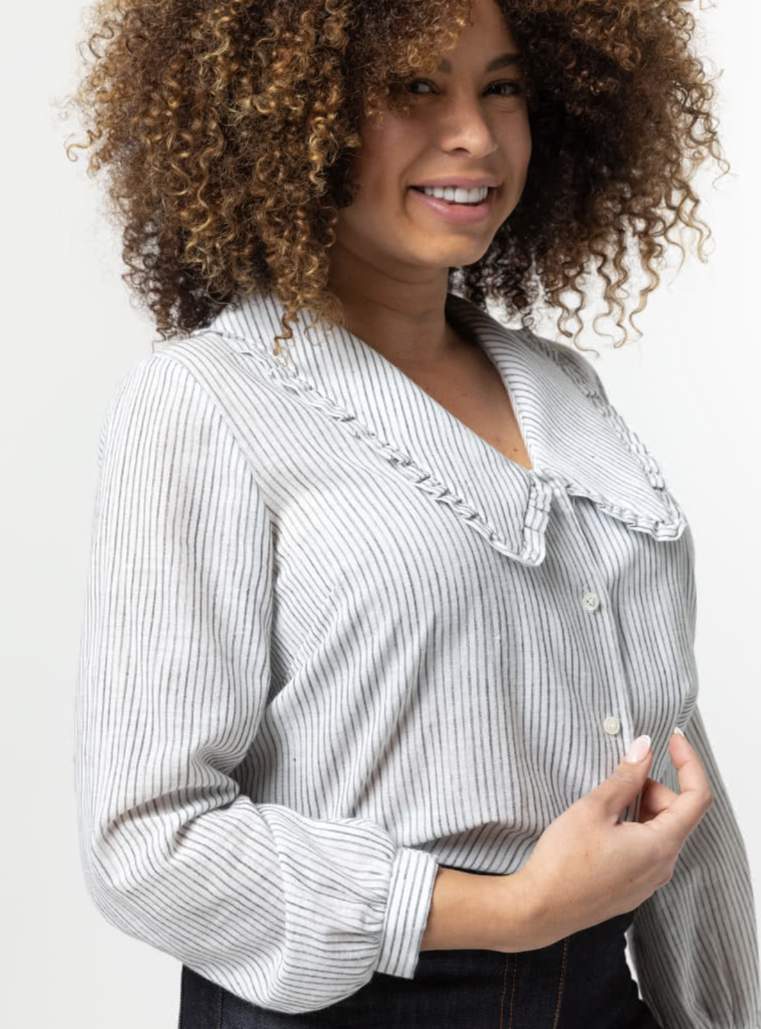 Style Arc Kennie Shirt - Women's Plus Size 18 (US 30) Casual Button Down Blouse for Work & Everyday Wear
