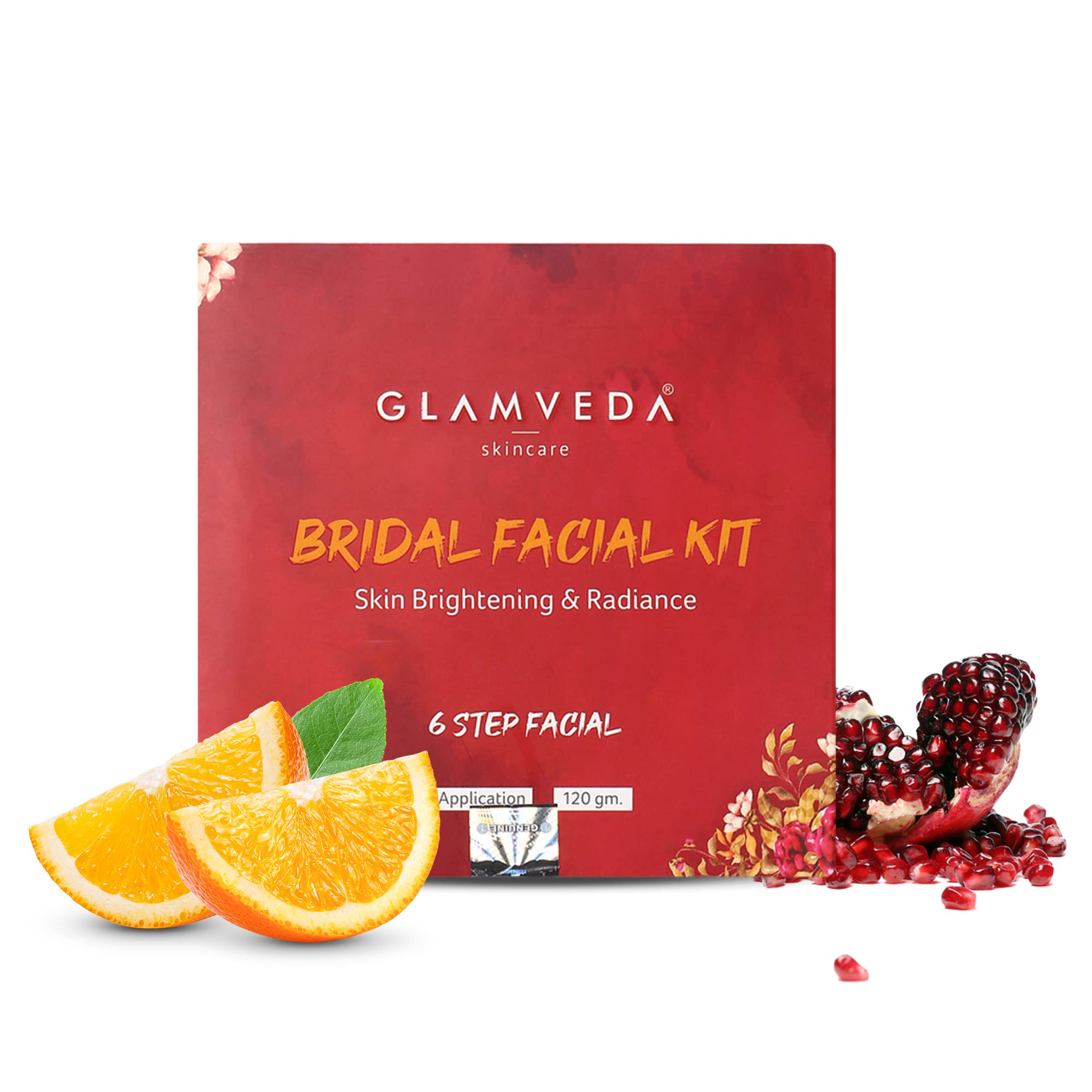 Glamveda Bridal Facial Kit - 6 Step Skincare Routine for Bright & Radiant Skin (120g) | Evens Skin Tone | Perfect for Wedding Prep & Special Occasions