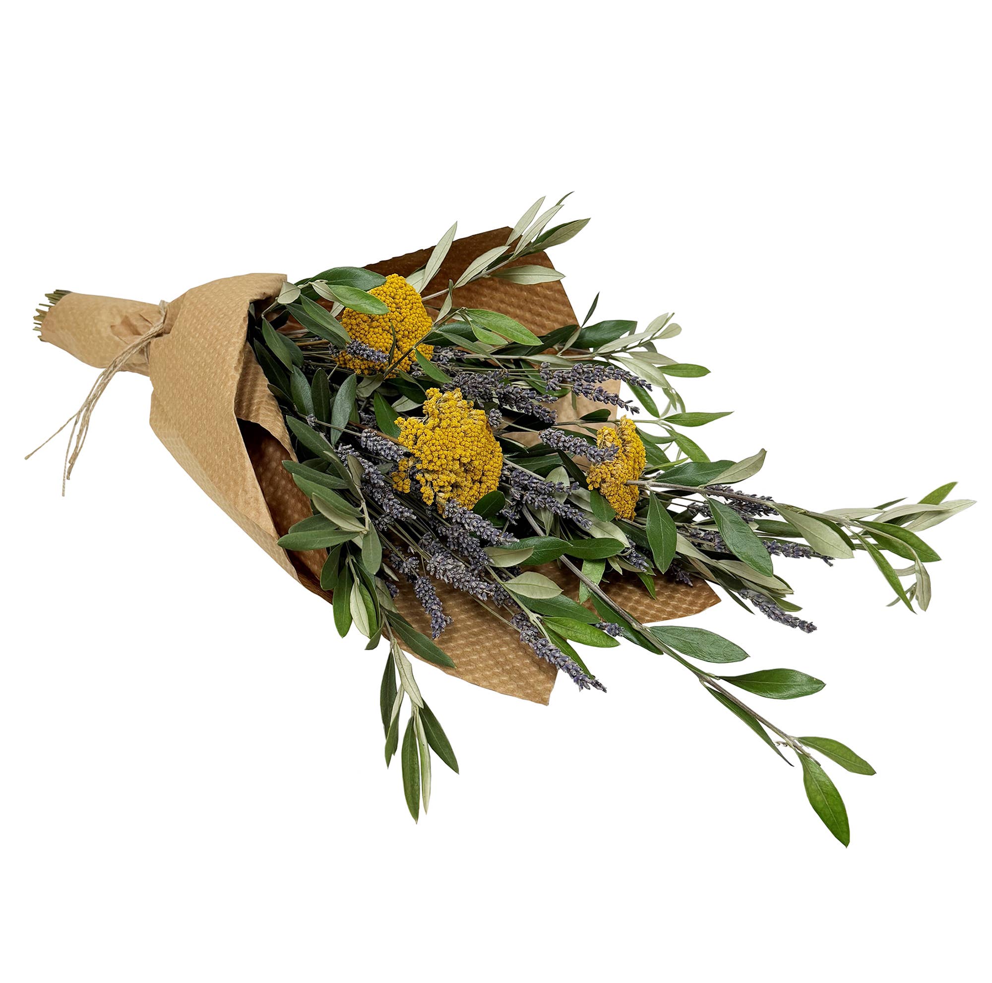 Lavender Yarrow Olive Branch Bouquet - Fresh Dried Floral Arrangement for Weddings, Home Decor & Gifts | Aromatherapy & Relaxation