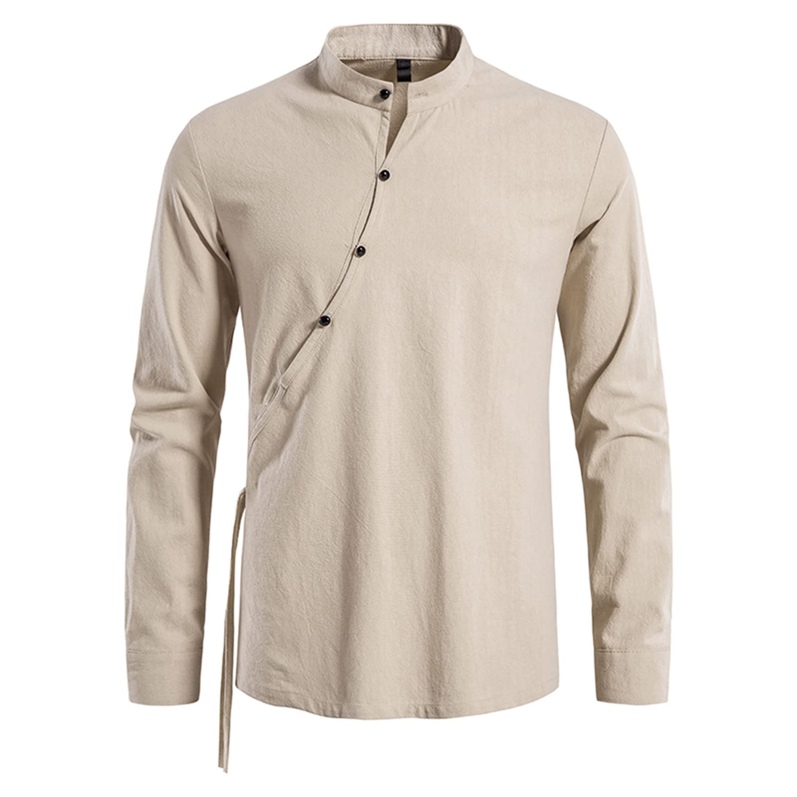 Vintage Linen Shirt for Men - Breathable Summer Polo Shirt with Placket Detail | Casual Office Wear & Outdoor Activities | MEN18TOPS