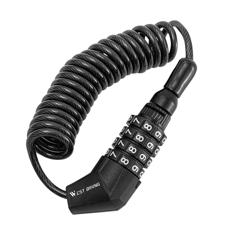 4-Digit Password Anti-Theft Bike Lock - Secure Bicycle, Motorcycle & Scooter Helmets & Bags | Compact Cable Lock for Cycling, Commuting & Outdoor Activities