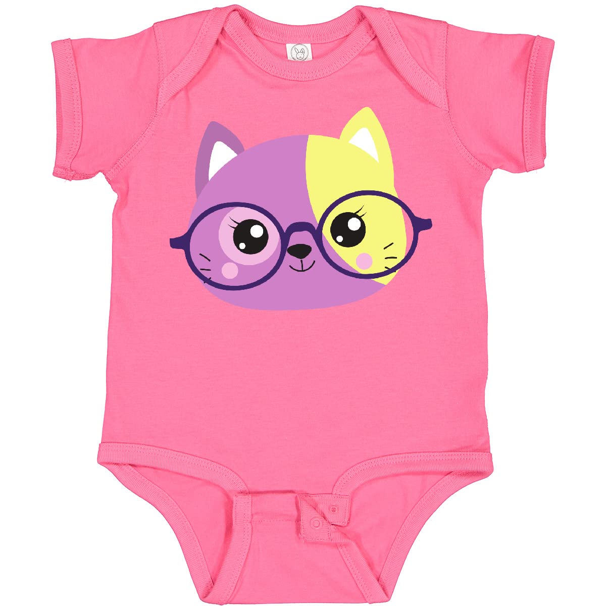 Hipster Cat Bodysuit - Glasses Kitten Outfit for Babies & Toddlers