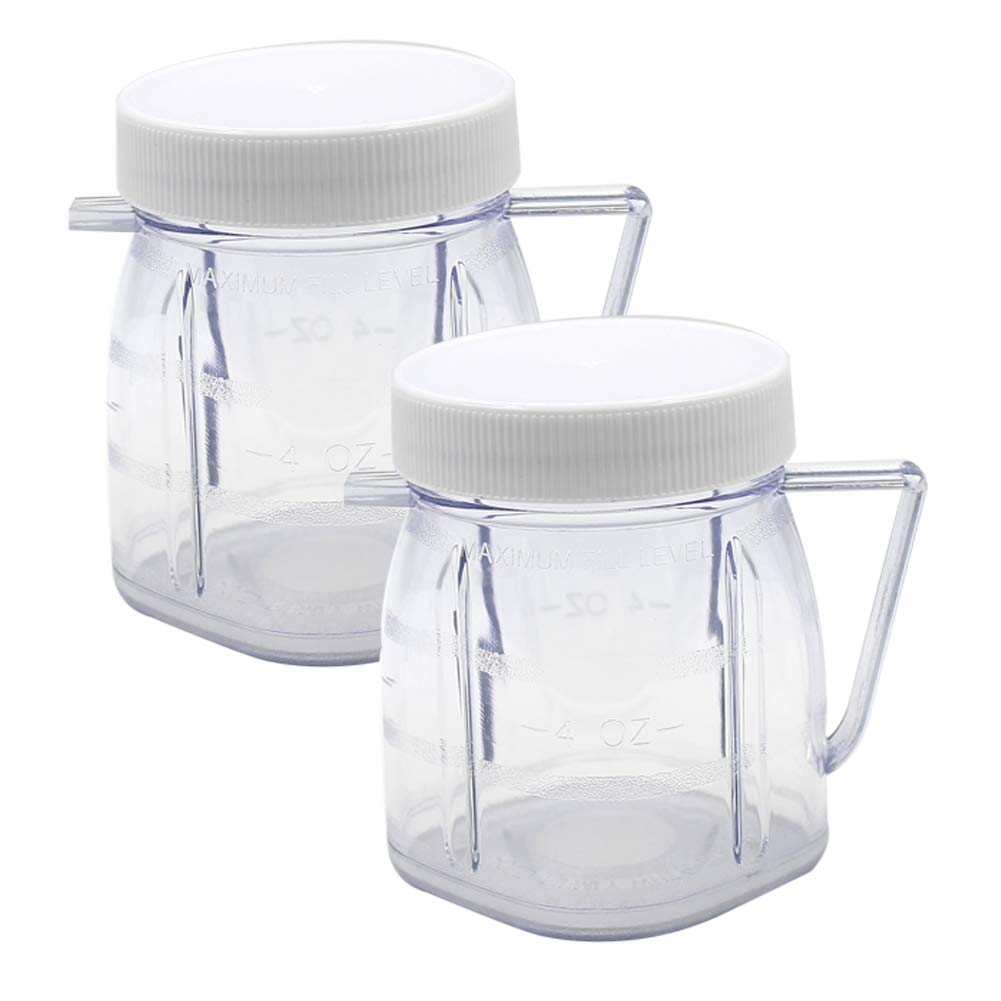 Oster Blender Replacement Parts - 2 Pack Mini 1-Cup Plastic Jars for Smoothies, Baby Food & Meal Prep | Compatible with Oster Blenders | Durable BPA-Free Plastic Containers