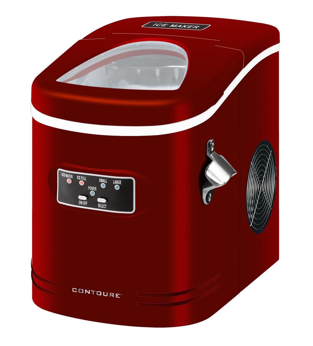 Portable Countertop Ice Maker Machine - Fast 9-Minute Ice Production, 26 lbs Daily, Compact & Energy Efficient - Perfect for Home, Office, RV, and Parties (Red)