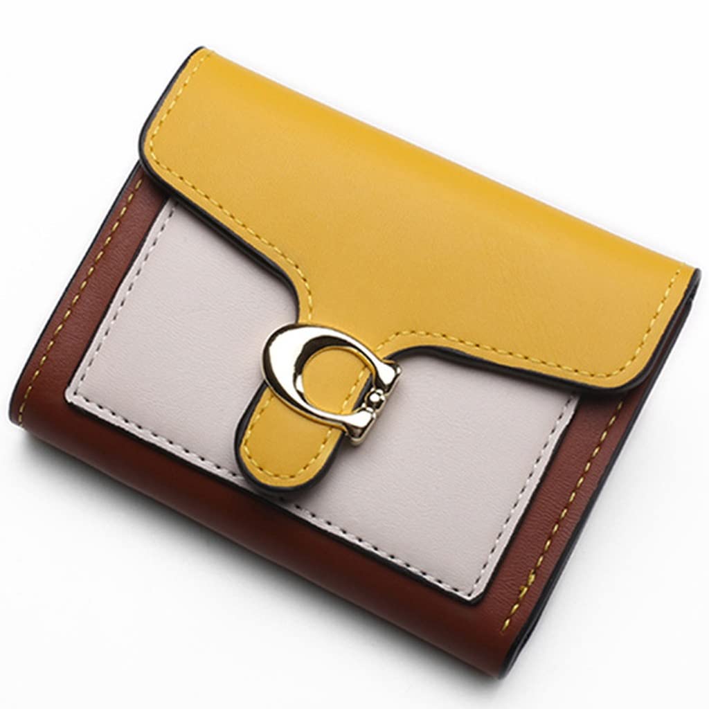 DJASM Women's Mini PU Leather Wallet - Slim Card Holder with Hasp Clasp, Small Folding Purse for Credit Cards & ID (11.5x9cm) - Perfect for Everyday Use, Travel & Night Out