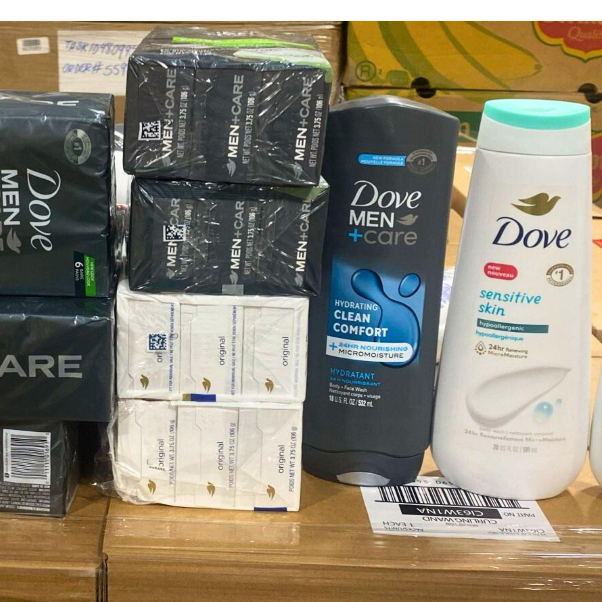 Dove Body Wash Bars and Liquid Soap Assortment for Men & Women - 60 Piece Variety Pack - Perfect for Travel, Gym, and Home Use