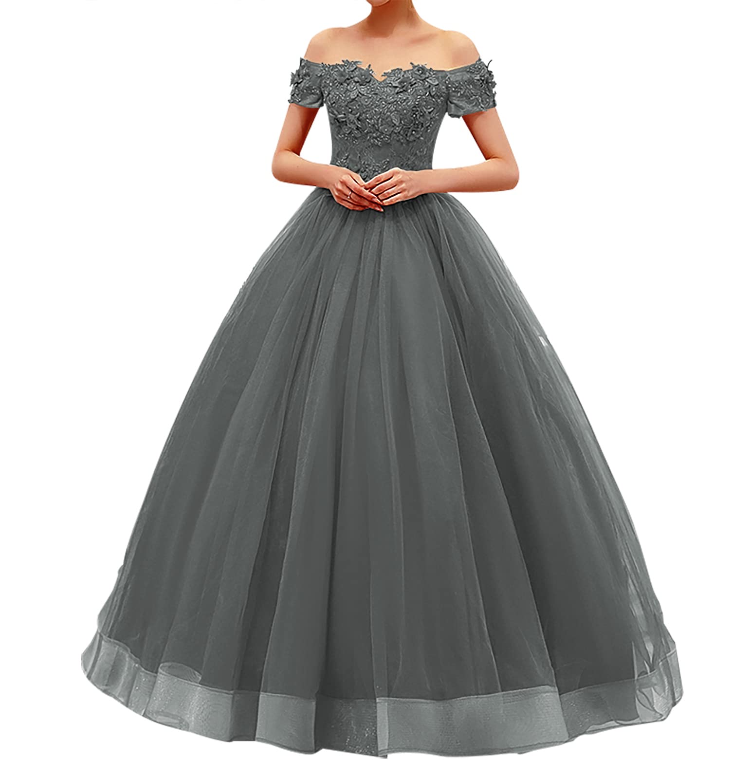 Elegant Long Prom Dresses for Women - Ball Gown Quinceañera & Formal Evening Gowns with Tulle Skirt | Perfect for Homecoming, Sweet 16, Wedding Guest & Black Tie Events