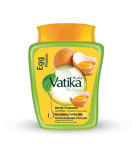 Dabur Vatika Naturals Egg Protein Hair Mask for Damaged Hair - Deep Conditioning Treatment for Dry, Frizzy Hair - At-Home Hair Care Solution for Shine & Softness