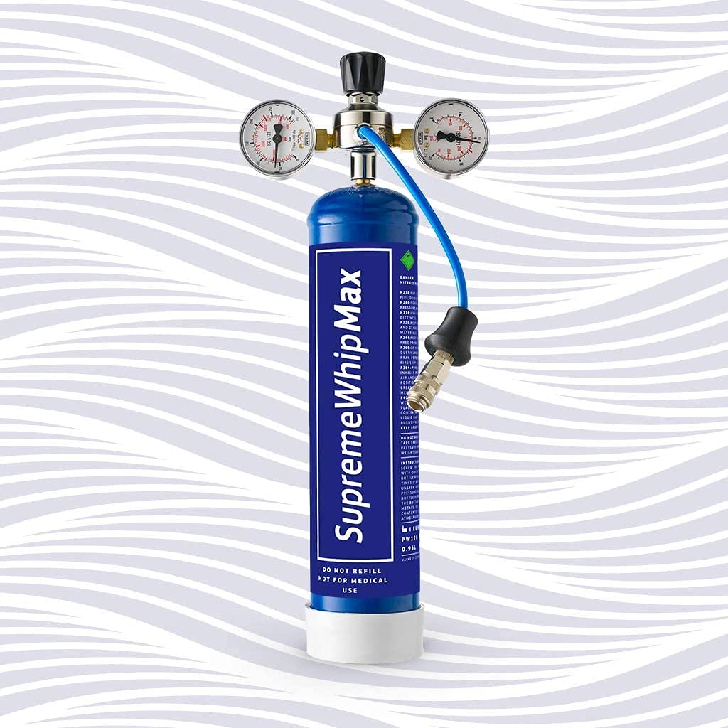 SupremeWhipMax Cream Chargers .95L (6 Pack) - Pure Culinary Gas for Whipped Cream - Perfect for Desserts & Coffee Toppings