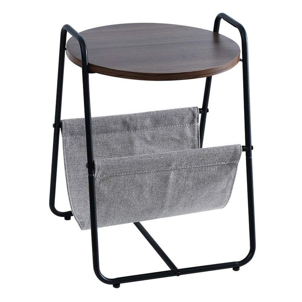 Nordic Modern Round Coffee Table - Small Side Table with Iron Art Wooden Frame & Storage Bag for Living Room, Bedroom, Office | Perfect for Sofa, Tea, and End Table Use