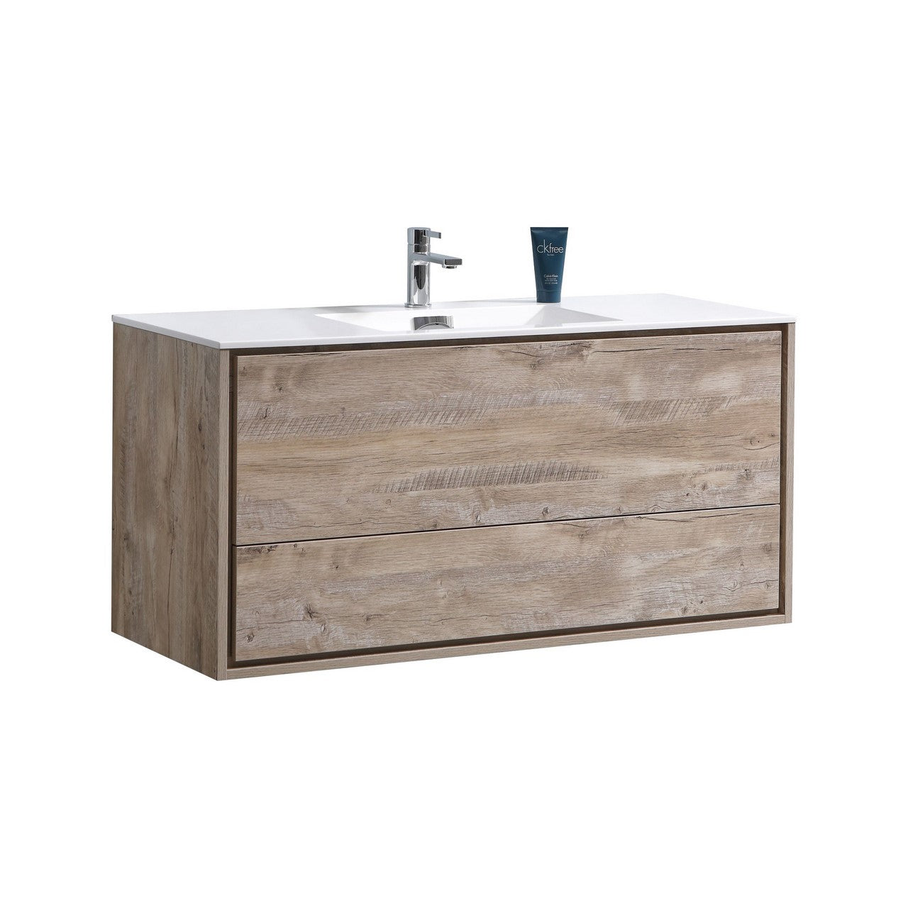KubeBath DeLusso 48 Inch Single Sink Wall Mount Modern Bathroom Vanity - Perfect for Small Bathrooms, Powder Rooms & Contemporary Home Decor
