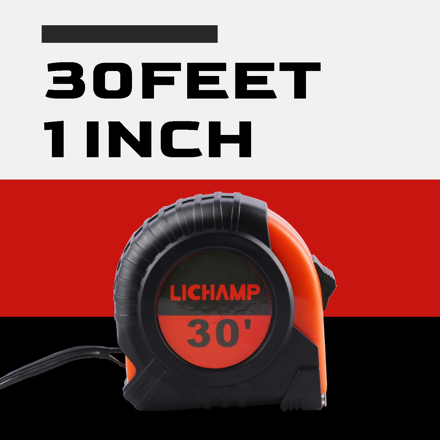 LICHAMP 30-Foot Tape Measure 2-Pack - Easy Read Retractable Measuring Tape with Metric & Fractional Scales (29.5FT/9M x 1-Inch) - Perfect for Construction, DIY Projects, Sewing and Home Improvement