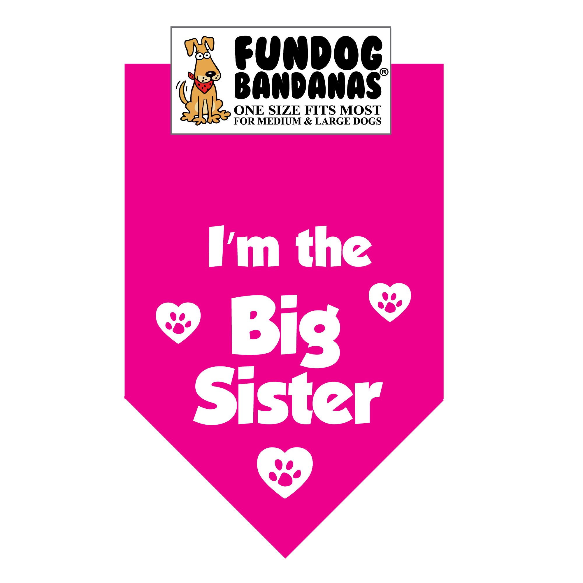 I'm The Big Sister! Dog Bandana - Adjustable & Comfortable, One Size Fits Most Medium to Large Dogs - Perfect for Pet Parties, Family Photos & Daily Walks