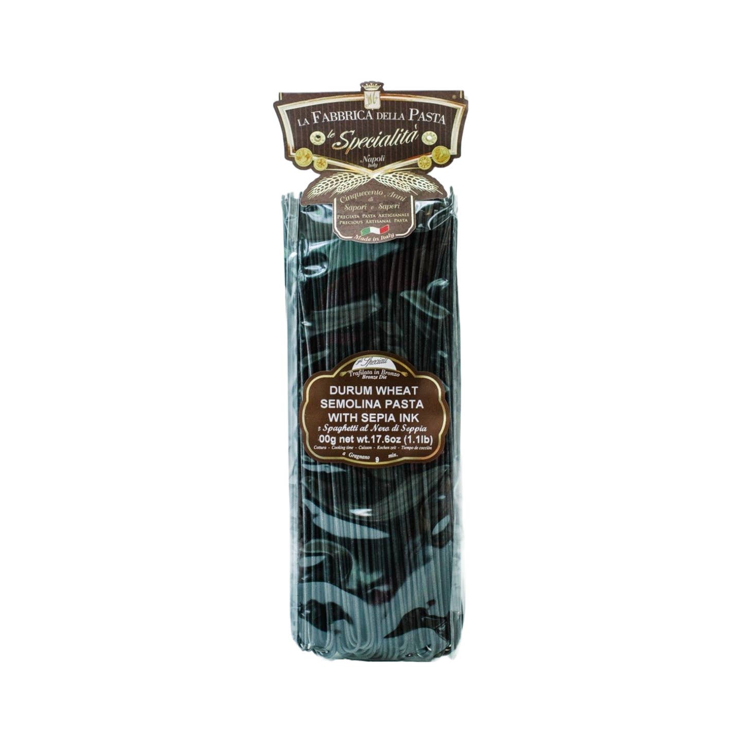 Premium Black Squid Ink Pasta by La Fabbrica - Authentic Italian Gourmet Spaghetti for Fine Dining & Seafood Pairings | Perfect for Romantic Dinners, Date Nights & Special Occasions