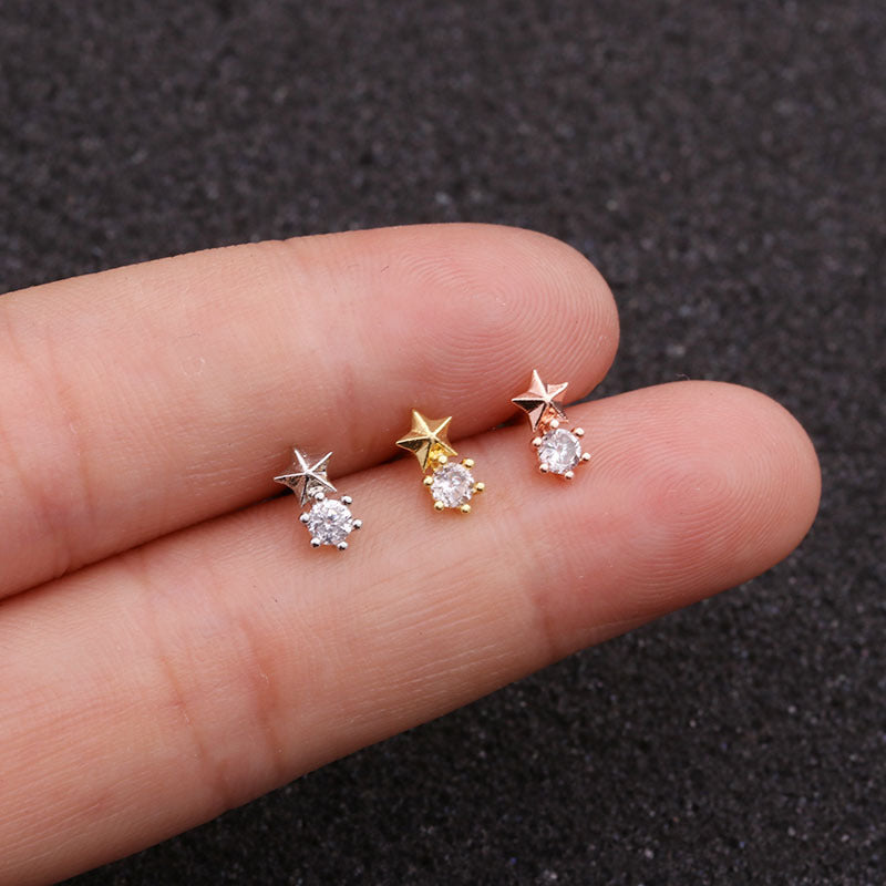 20G Cartilage Tiny Stud Earrings - Star Stud Earrings for Women | HSPJ1971 | Perfect for Everyday Wear, Parties & Gifts