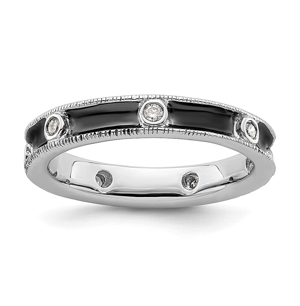 925 Sterling Silver Diamond Band Ring for Women - Stackable Wedding, Engagement & Fashion Jewelry - Perfect Gift for Her, Anniversary, Birthday & Special Occasions