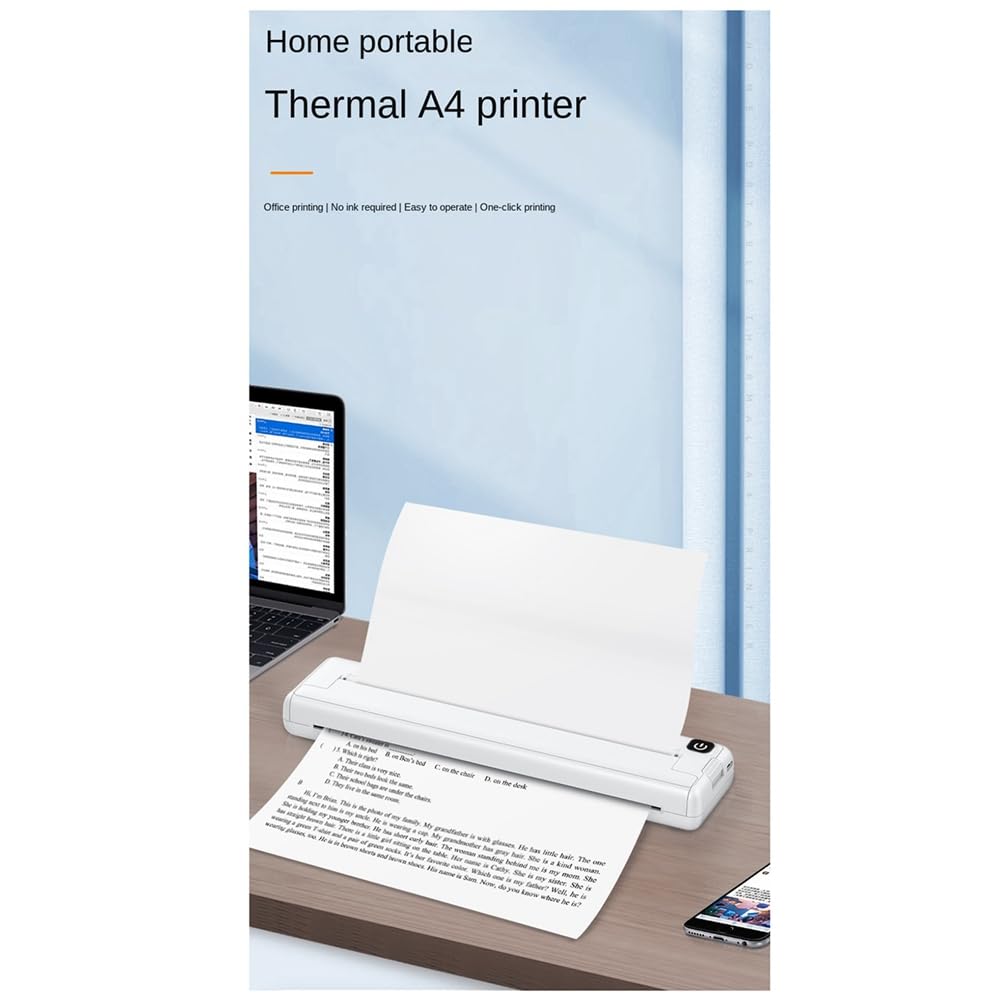 SUUNY Inkless Portable A4 Thermal Printer - Wireless Bluetooth Handheld Printer for Home & Office Use | Easy to Use, Compact Design | Perfect for Receipts, Labels & On-the-Go Printing