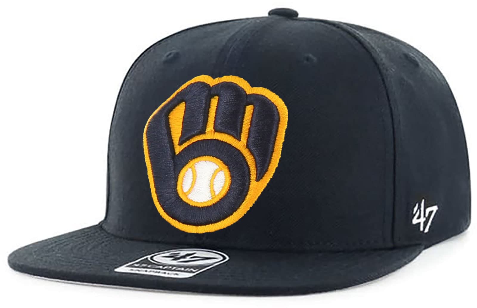 Milwaukee Brewers No Shot Captain Adjustable Snapback Hat - Navy Blue Baseball Cap for Men & Women - Perfect for Games, Sports & Casual Wear
