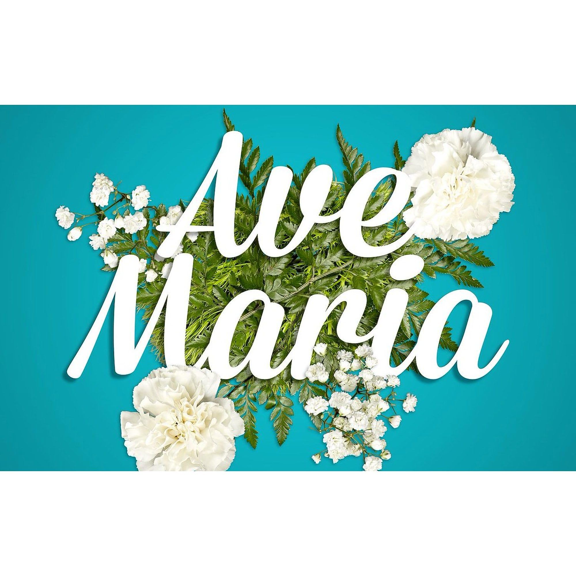 Ave Maria Oval Car Bumper Sticker - Religious Decal for Vehicles