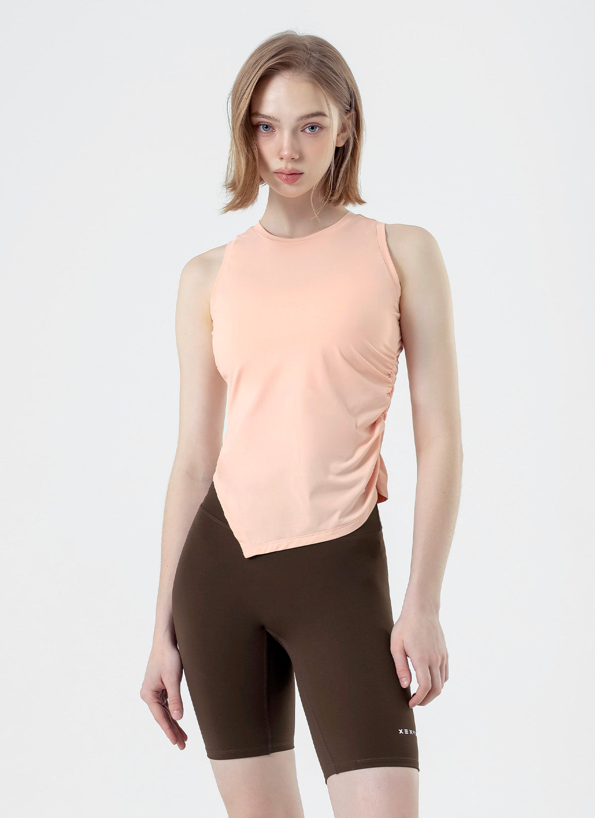 Stylish Unbalanced Side Shirring Sleeveless Top for Women | Trendy Asymmetrical Summer Blouse | Perfect for Beach Outings, Date Nights & Casual Wear