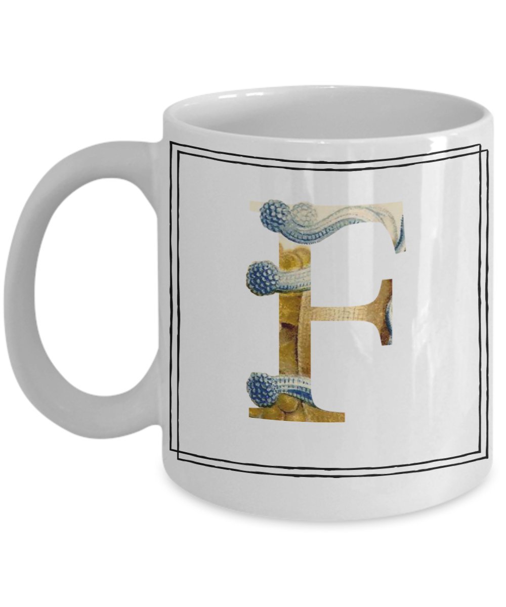 Monogram Floral Coffee Mug - Personalized Ceramic Cup for Women - Perfect Gift for Her - Home & Office Use