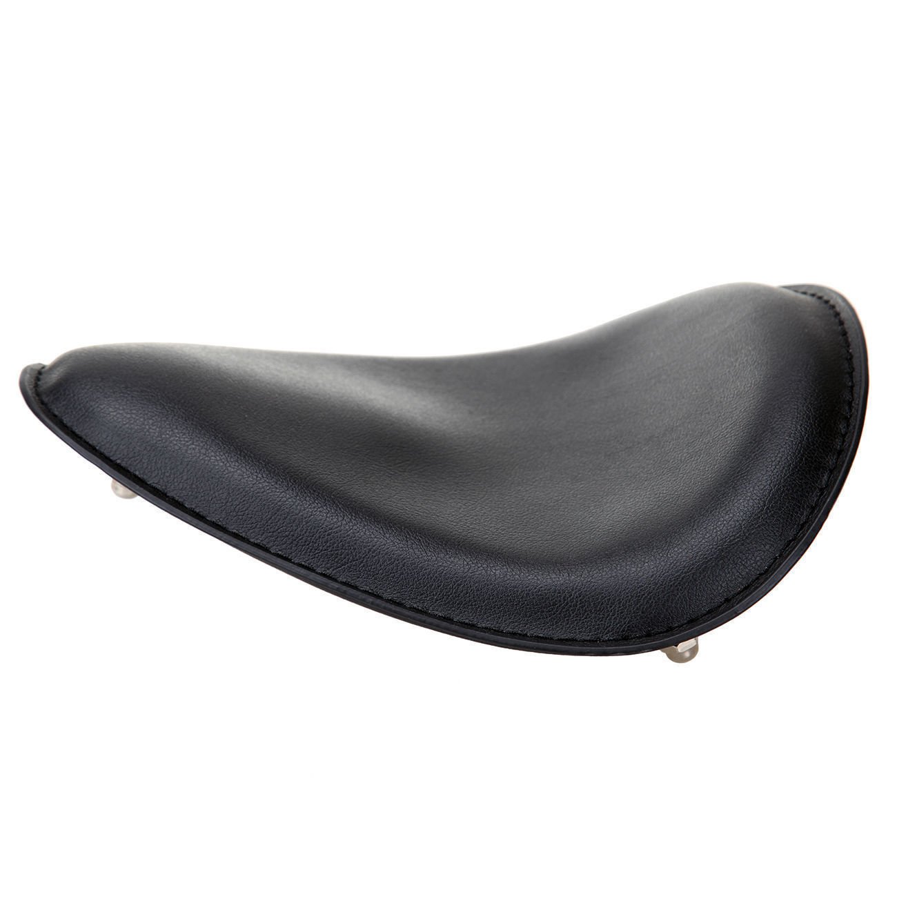 Black Motorcycle Solo Seat with Silver Mounting Spring & Bracket for Honda Yamaha Kawasaki Suzuki - Perfect for Chopper Bobber Custom Bike Upgrades & Replacement Parts