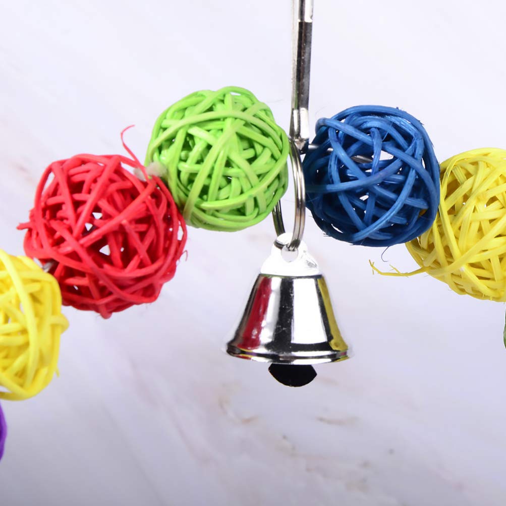 Balacoo 2-Pack Parrot Chew Toys with Bell - Natural Rattan Bird Chewing Balls for Parrots, Budgies & Parakeets - Fun Interactive Pet Bird Toys for Cage Play & Mental Stimulation