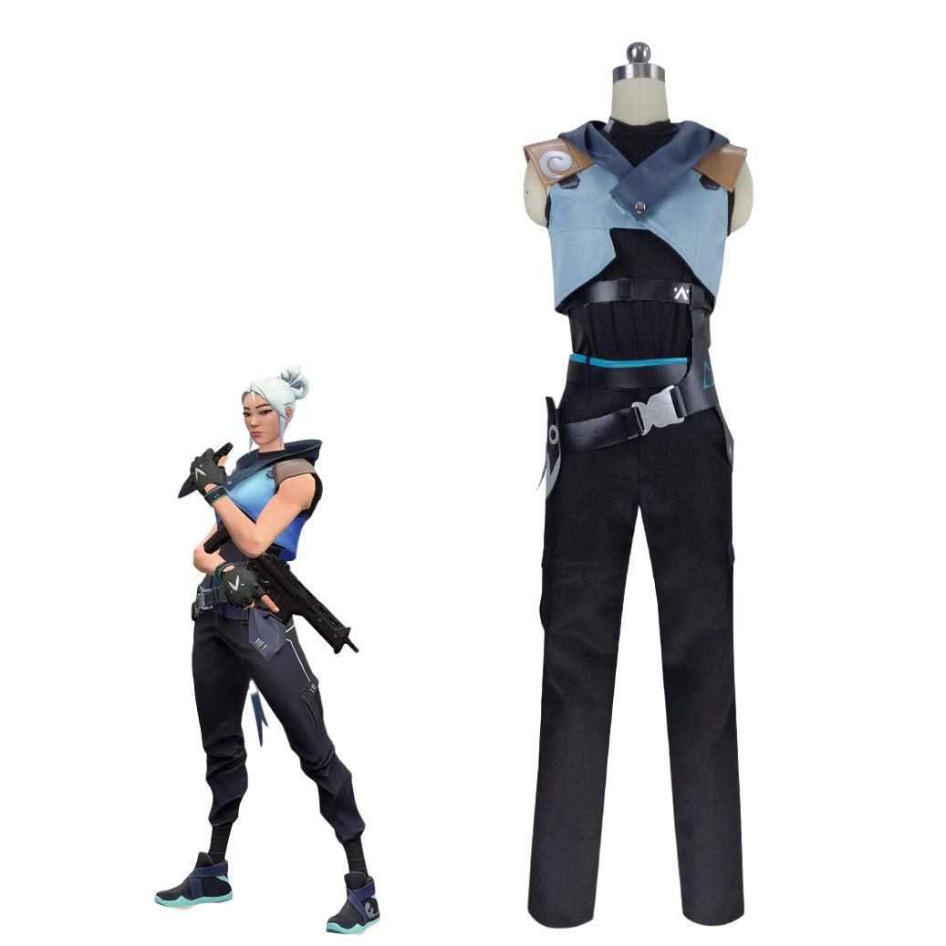 Valorant Jett Cosplay Costume for Women - Full Outfit Set with Gloves & Accessories | Perfect for Female Gamers, Cosplay Events & Halloween Costumes