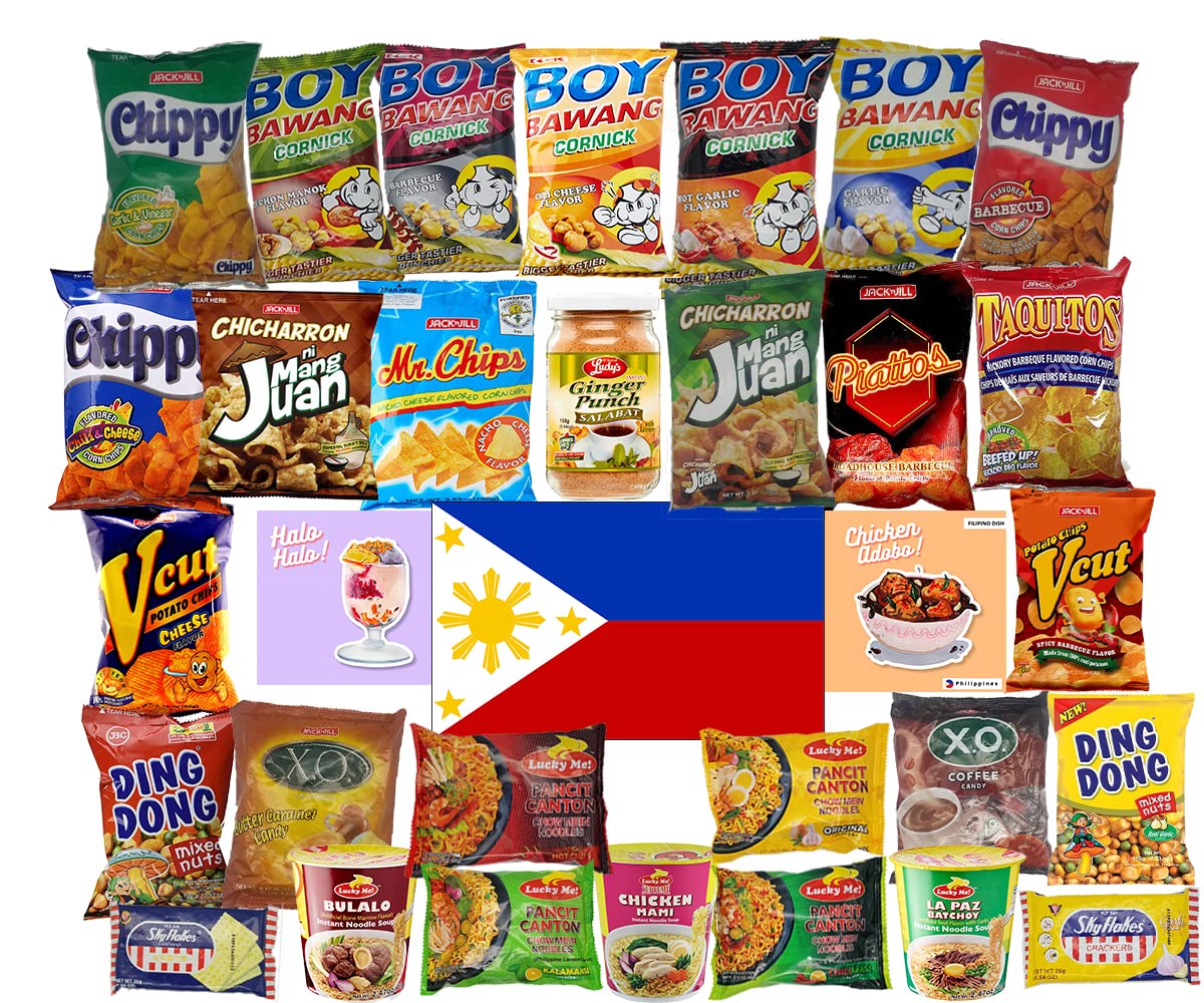 Filipino Snacks Variety Pack - 10 Authentic Treats for Travel & Gifts