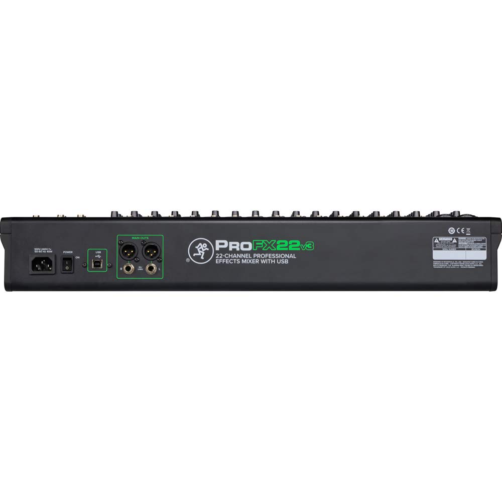 Mackie ProFX22v3 22-Channel Professional Audio Mixer with USB, Tascam Closed-Back Studio Headphones & Deco Gear Hard Case Bundle - Perfect for Live Performances, Studio Recording & Podcasting