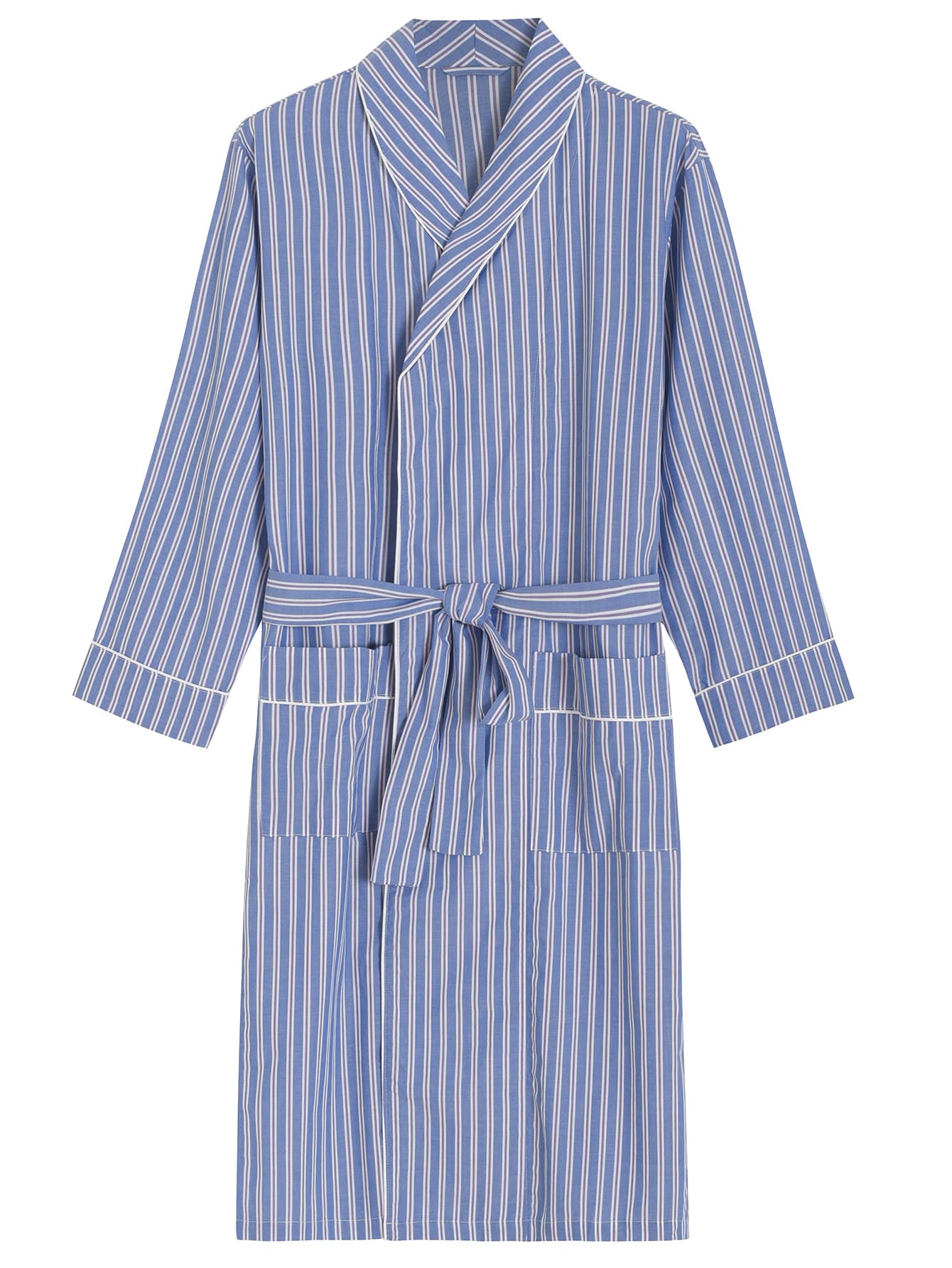 Men's Soft Cotton Woven Bathrobe with Long Sleeves - Cozy Loungewear for Spa, Home Relaxation & Hotel Style Comfort