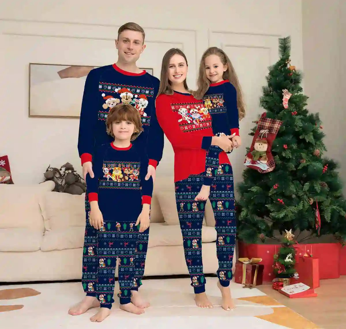 Festive Christmas Matching Family Pajamas Set - Cozy Holiday PJS for Family Photos & Christmas Morning (Style #24007) | Perfect for Holiday Gatherings, Matching Outfits & Creating Memories