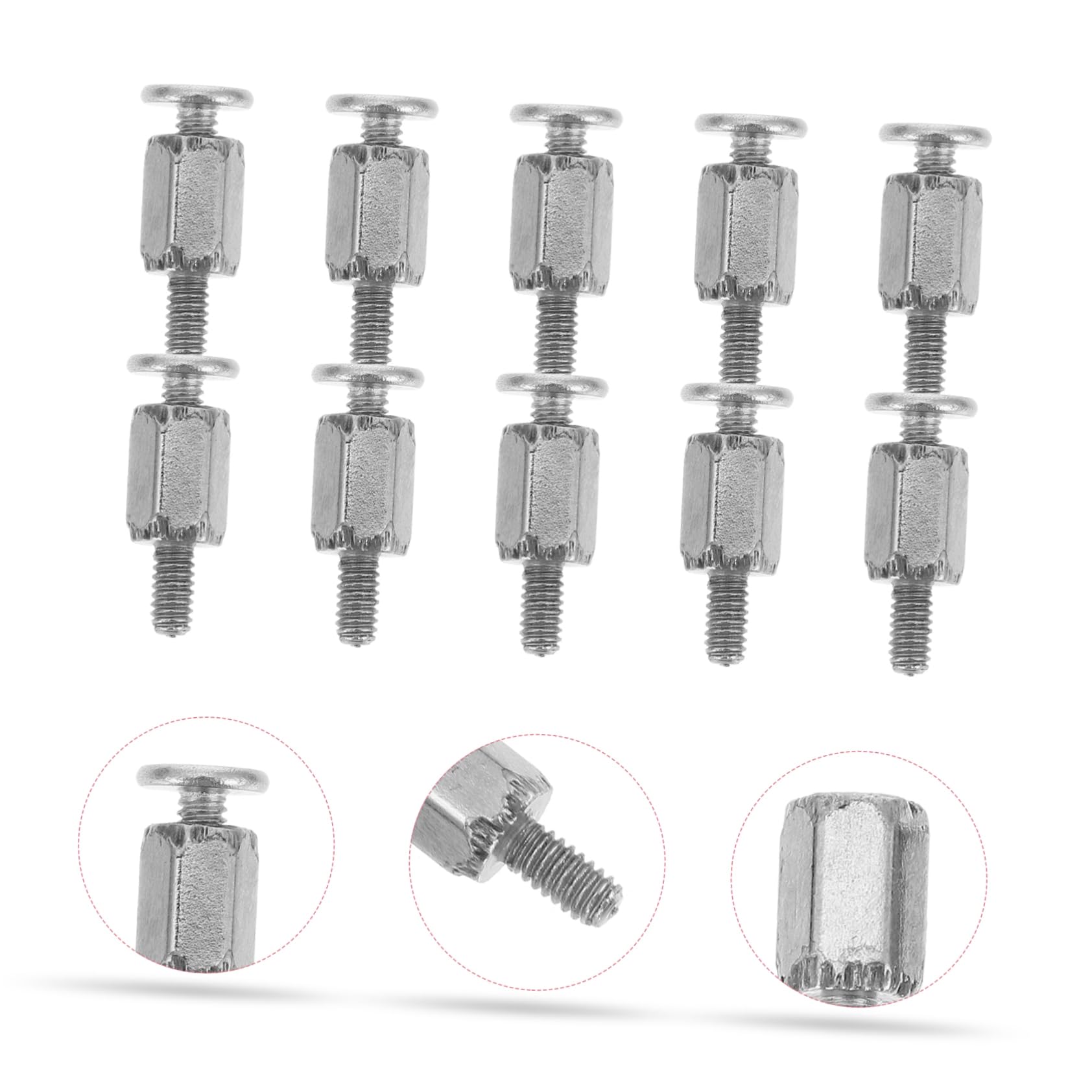 BESTonZON 60 Pcs Motherboard Screws Kit - Hex Nut Laptop Stand Holder, SSD Screws, Metal Accessories for Computer Desk Setup, Monitor Stands, and DIY PC Building Projects