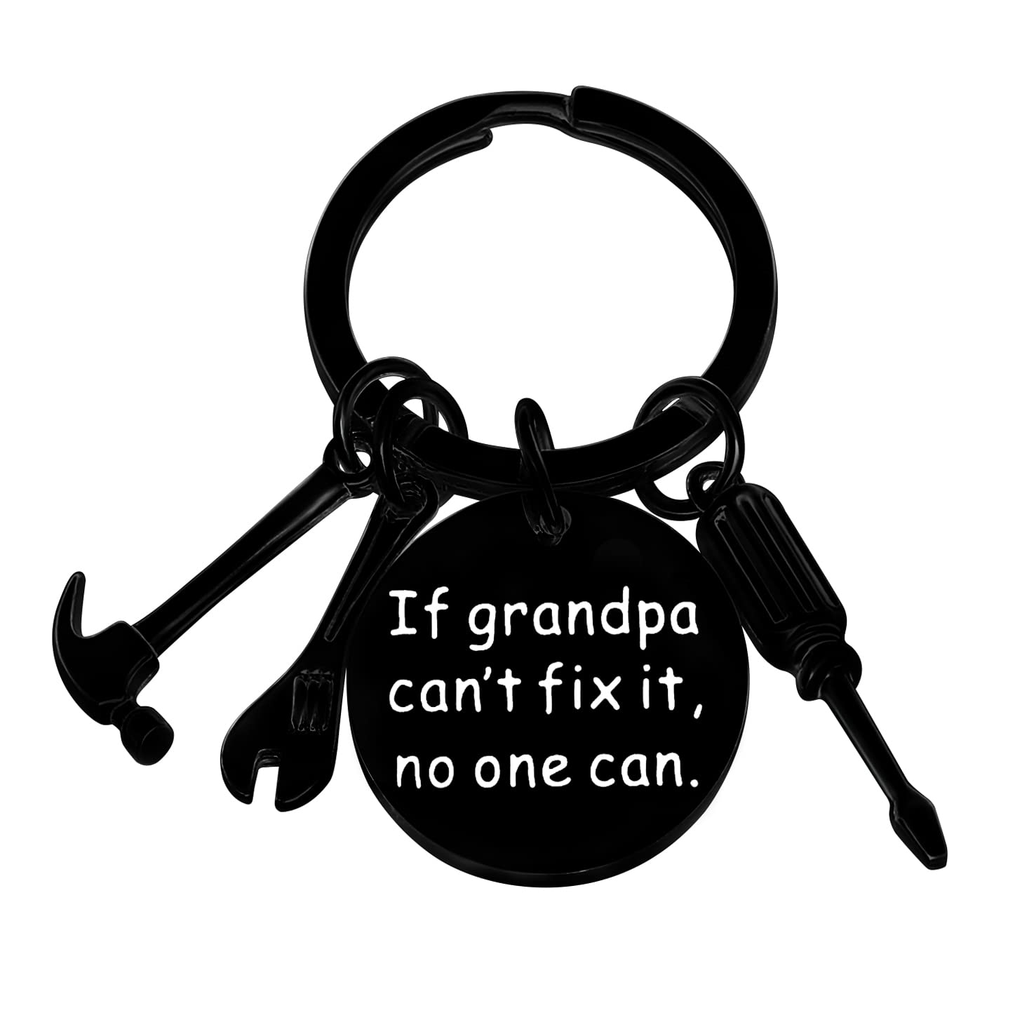 Personalized Black Grandpa Keychain - Thoughtful Christmas, Birthday & Father's Day Gift from Granddaughter or Grandson - Durable Tool Charms for Everyday Use | Perfect for Key Organization, Gift Giving & Special Occasions