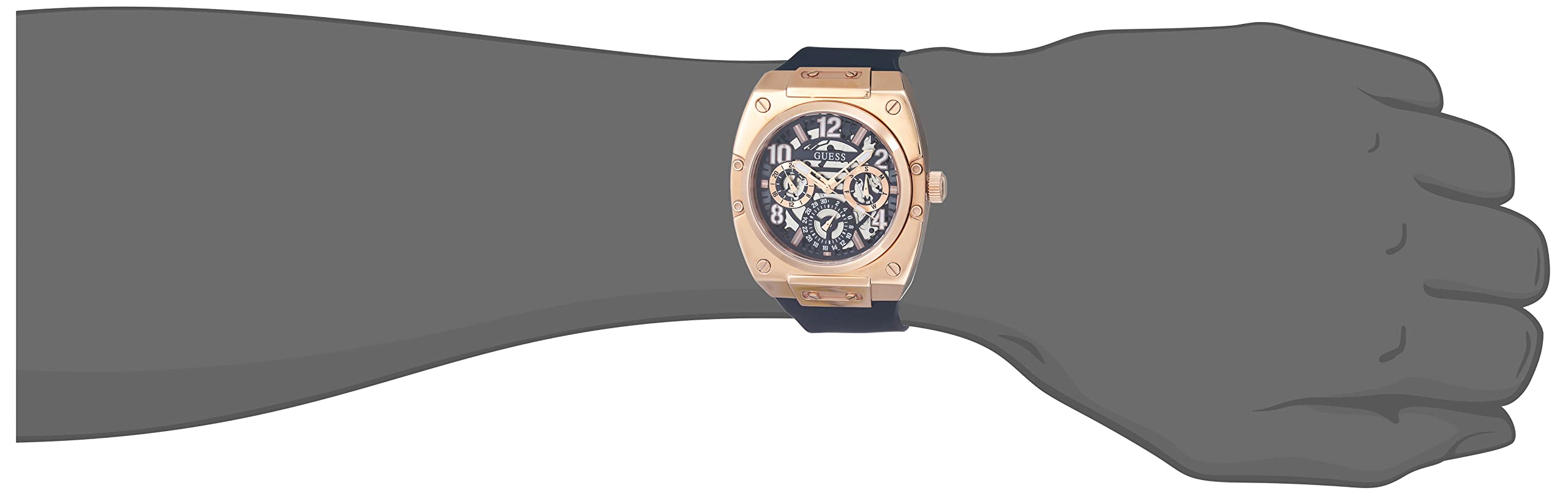 GUESS Men's 43mm Stainless Steel Chronograph Watch with Date Display - Water Resistant Casual & Dress Watch for Business, Travel & Everyday Wear
