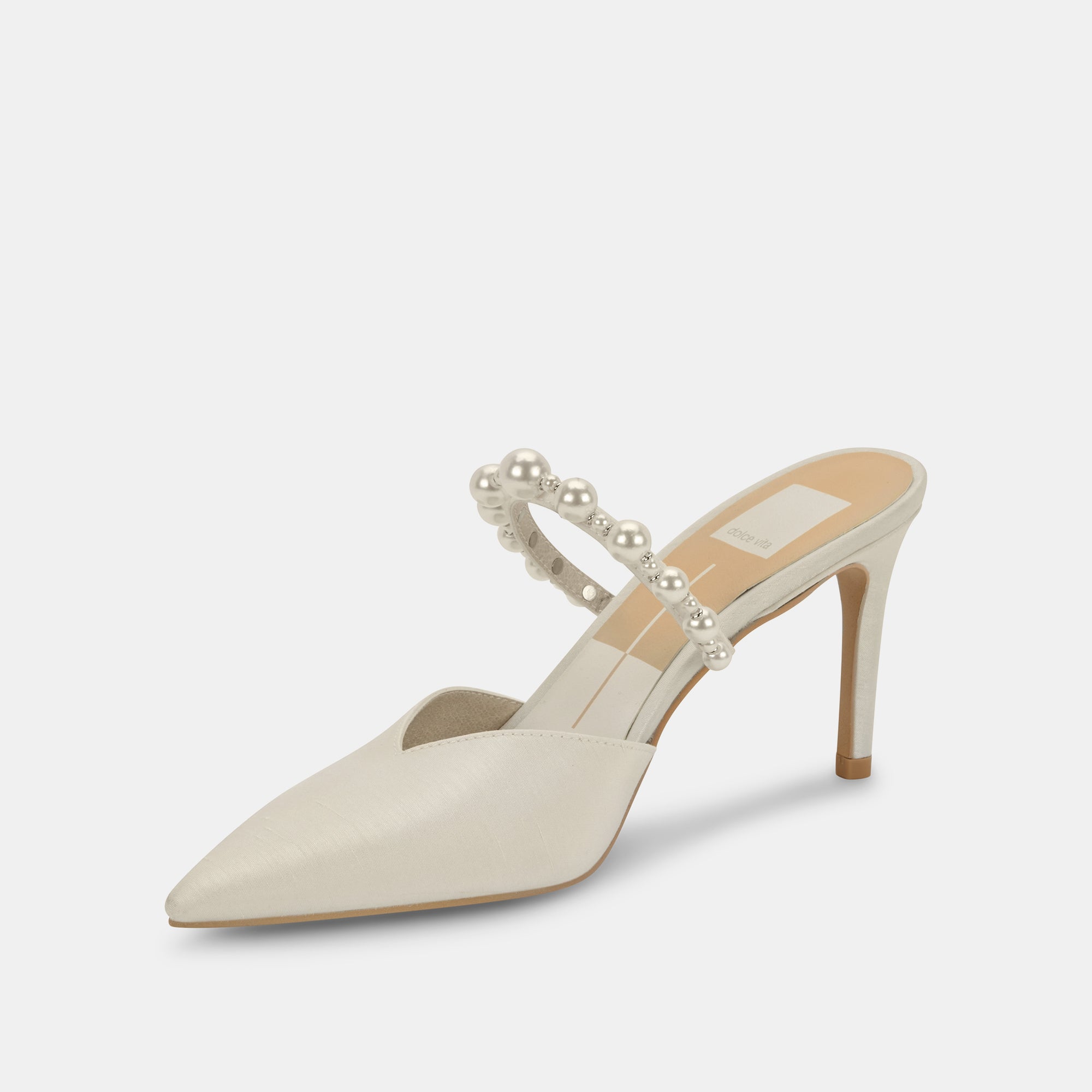 KANIKA Pearl Wide Heels - Vanilla Pearl Embellished Women's Sandals for Weddings, Parties & Special Occasions