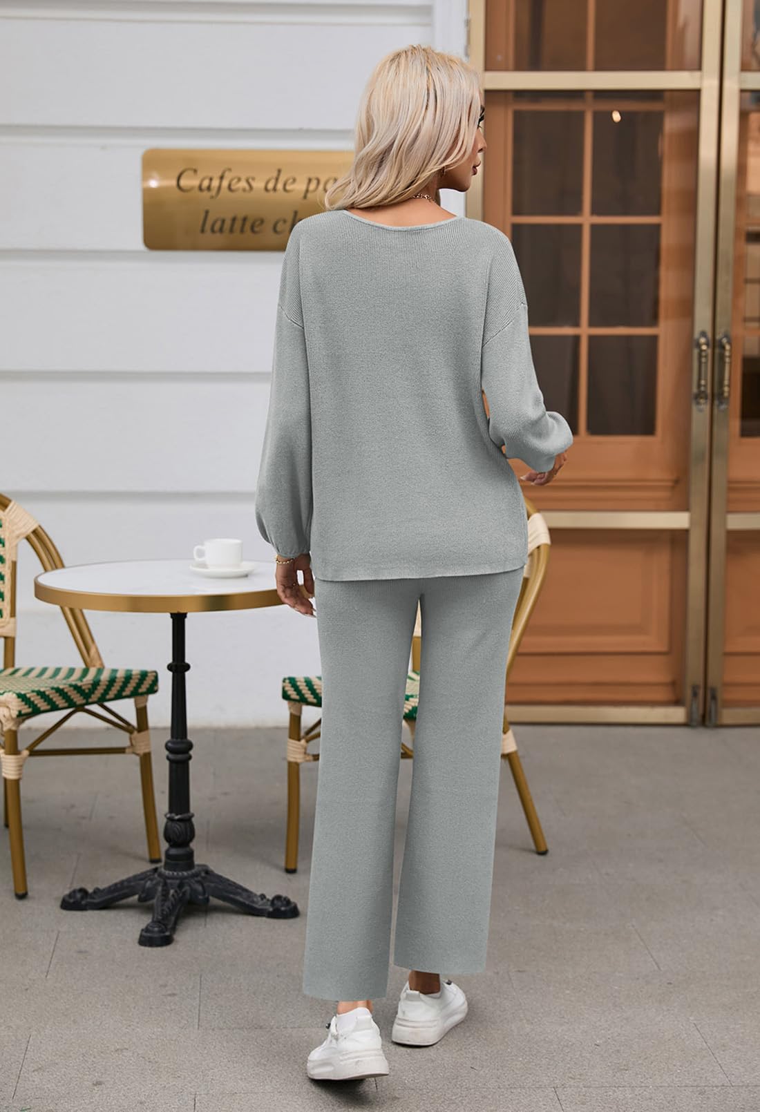 TOLENY Women's 2-Piece Lounge Set - Soft Pullover Sweater Top & Comfortable Wide Leg Pants, Cozy Loungewear Outfit for Relaxing at Home, Yoga, and Casual Wear