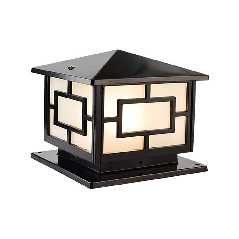 Modern Outdoor Post Lights - Aluminum Waterproof Exterior Column Lights with Glass Shade for House, Garden, Backyard (E26 Base) | Perfect for Pathway, Patio, Driveway & Landscape Lighting