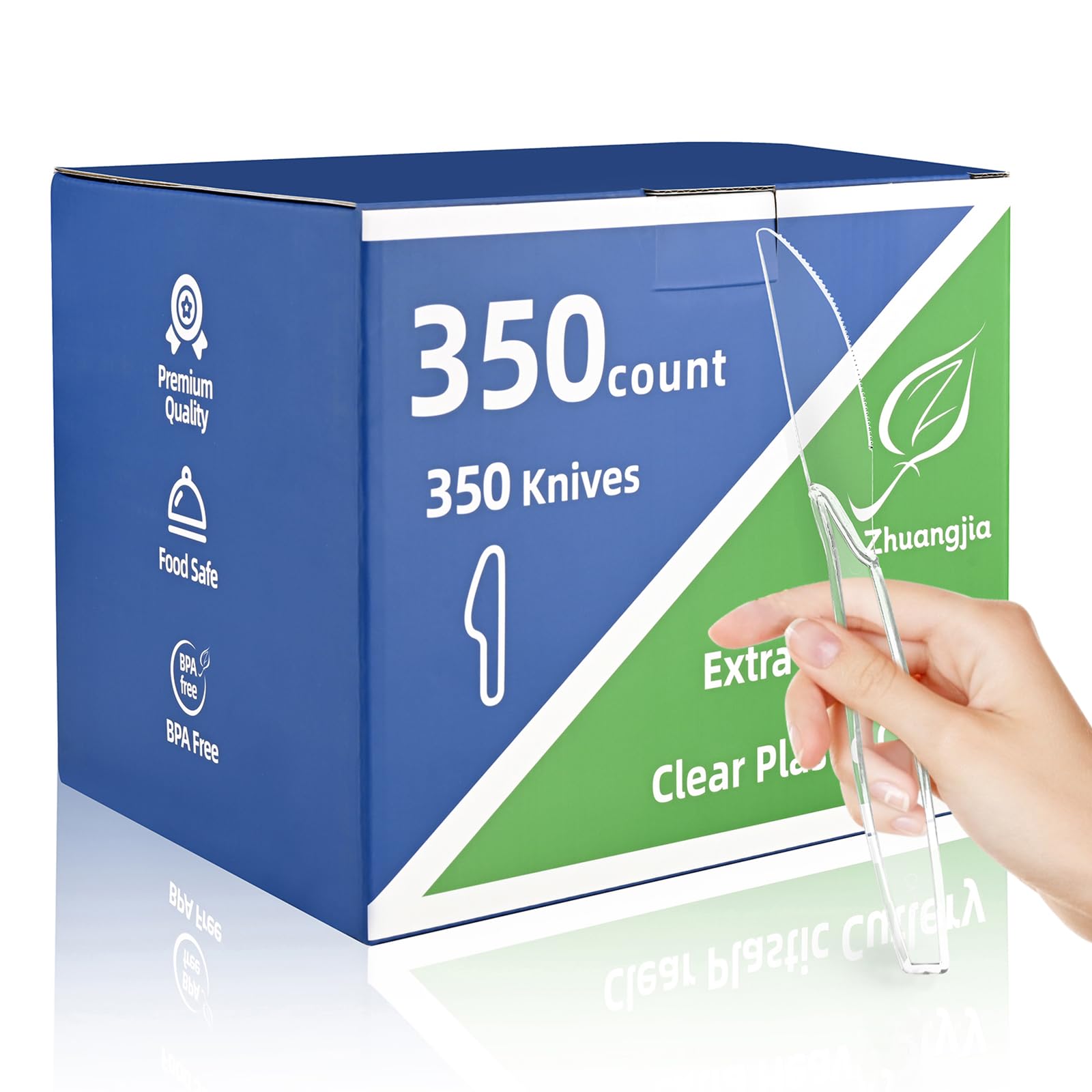 350 Count Clear Heavy Duty Plastic Silverware Set - BPA-Free, Heat Resistant Disposable Knives, Forks & Spoons for Parties, Weddings, Picnics & Everyday Use - Durable Cutlery for Catering, Events & Home Dining