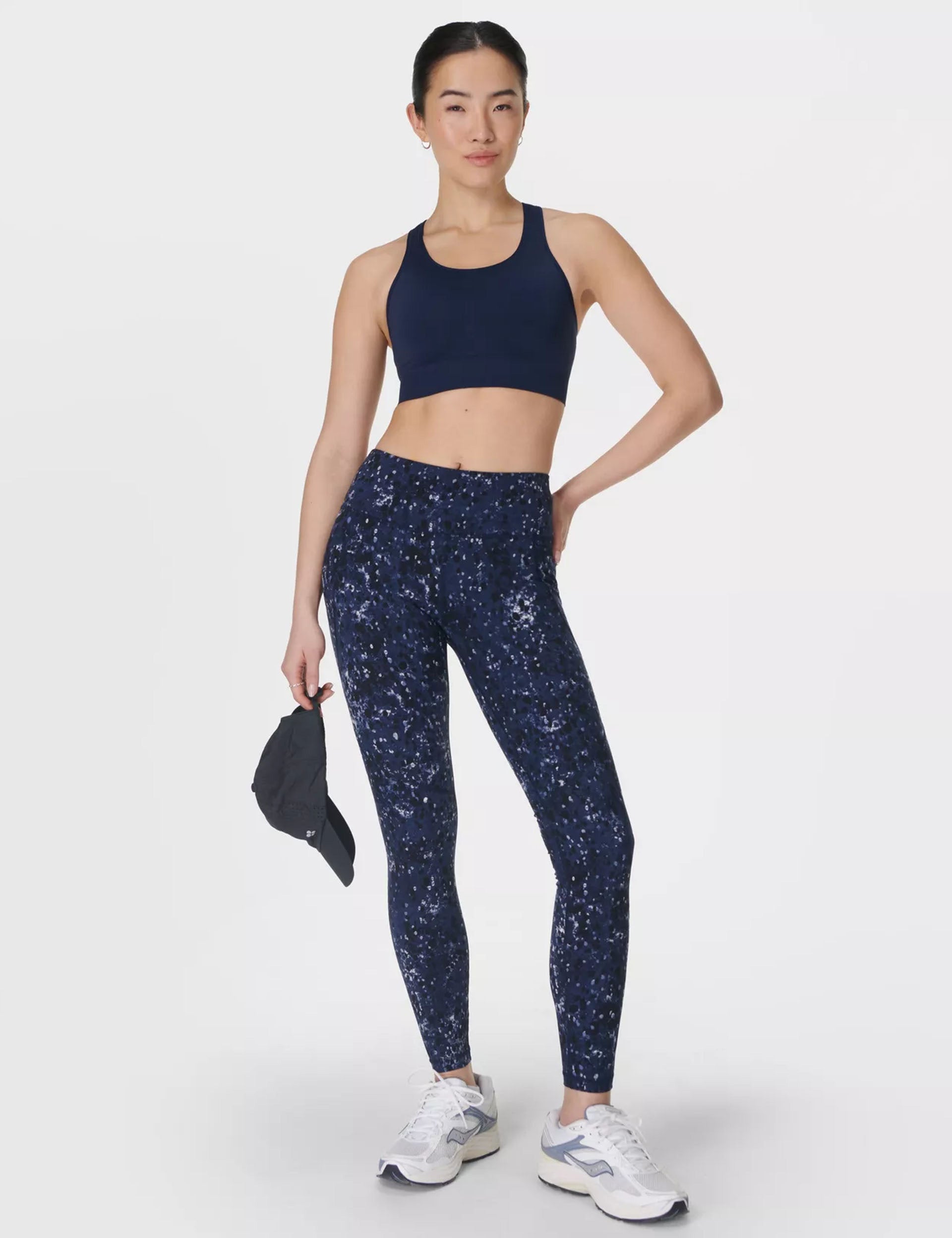 Stamina Seamless Sports Bra for Women - High Support Workout Top in Navy Blue - Perfect for Yoga, Running & Gym