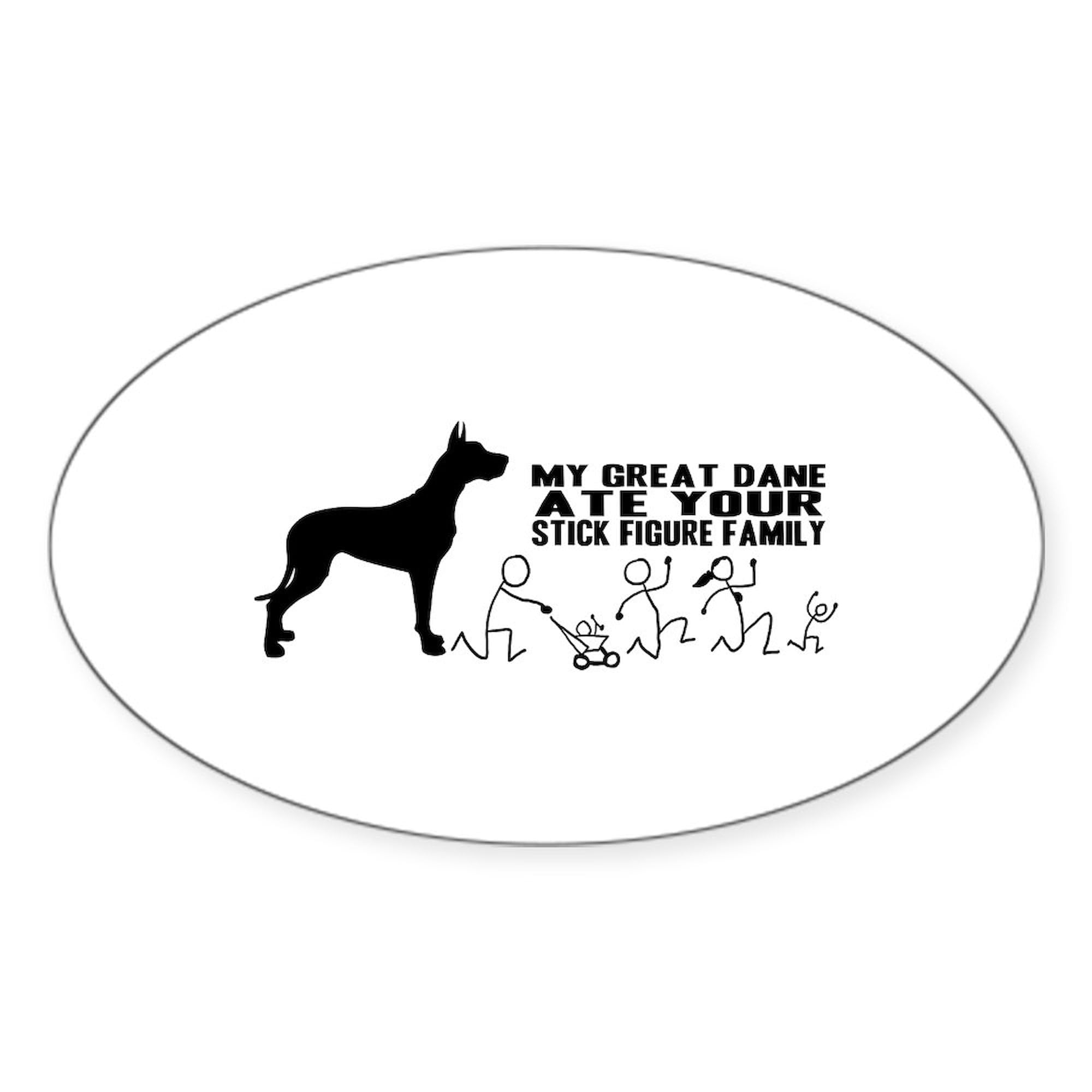 Great Dane Sticker - Oval Car Bumper Decal for Pet Lovers