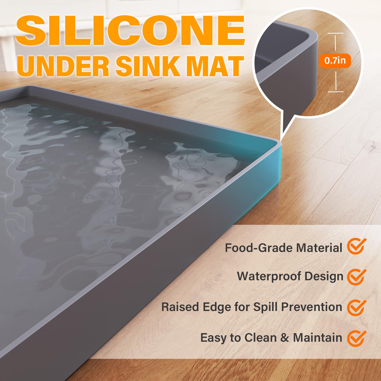 FLATO Waterproof Under Sink Mat 34