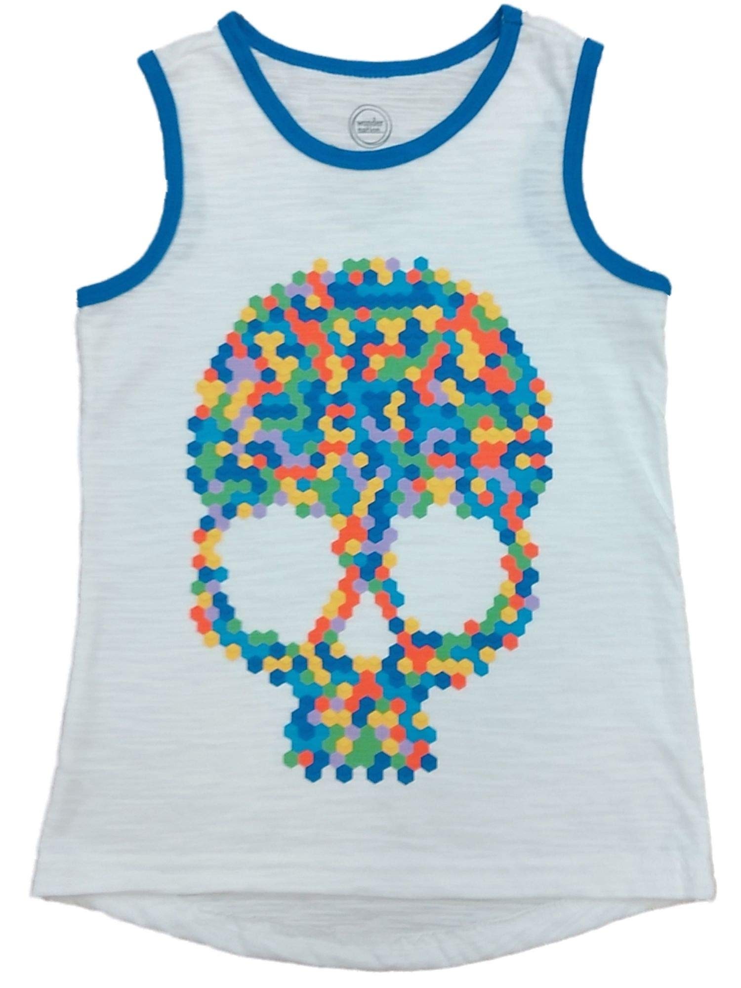 Boys White Graphic 3D Skull Athletic Tank Top - Cool Muscle Tee Shirt for Sports & Casual Wear - Perfect for Gym, Running, and Summer Outfits