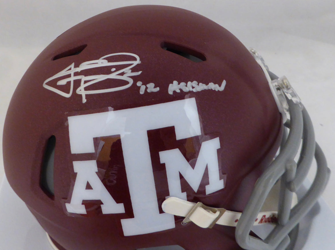 Johnny Manziel Autographed Texas A&M Aggies Maroon Speed Mini Helmet - 12 Heisman Trophy Winner - JSA Certified - Collectible Football Memorabilia for Fans & Sports Enthusiasts - Perfect for Display in Man Caves, Sports Bars & Game Rooms