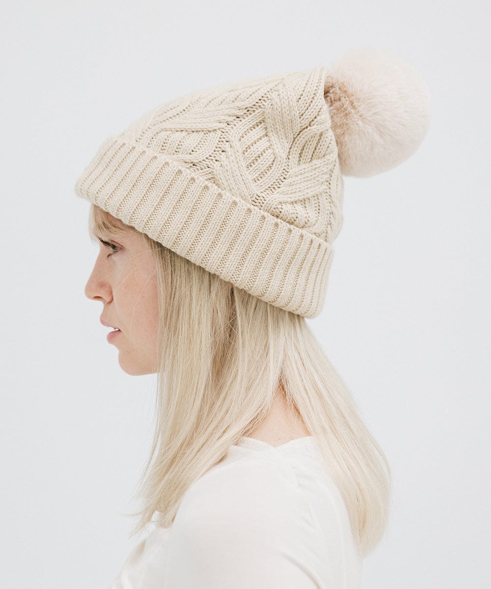 Ida Cable Knit Beanie Hat for Women & Men - Soft Winter Warm Knitted Cap - Perfect for Skiing, Snowboarding & Outdoor Activities