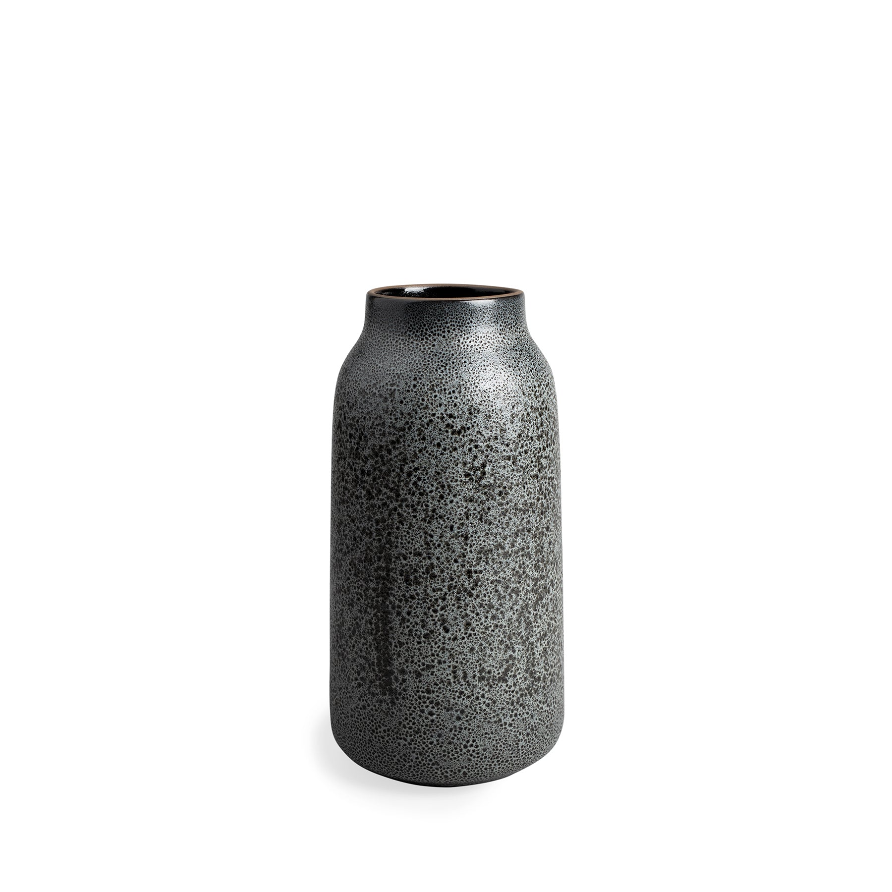 Tall Glass Vase in Modern Fog & Gloss Black - Perfect for Home Decor, Wedding Centerpieces, and Floral Arrangements