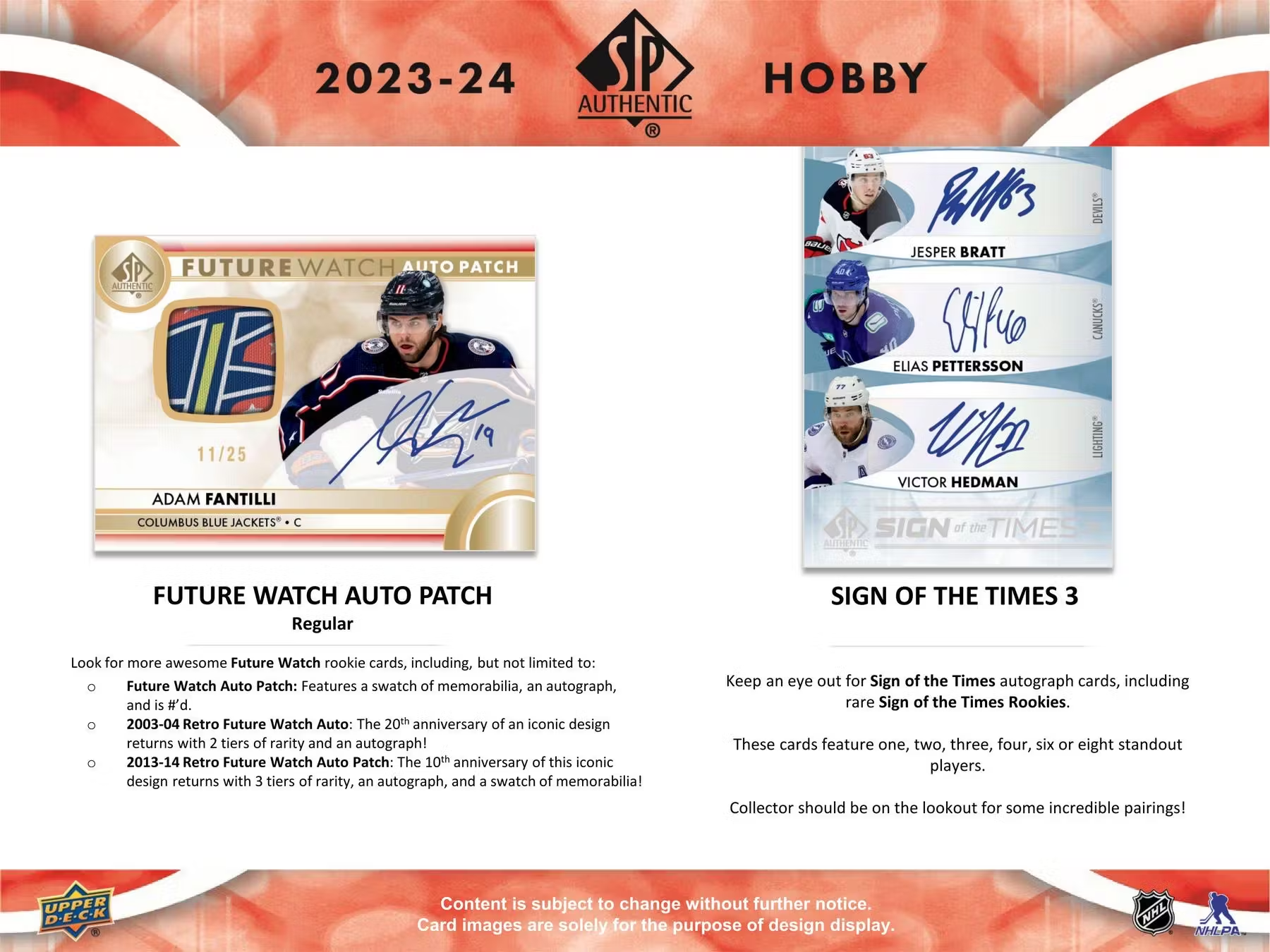 2023-24 Upper Deck SP Authentic Hockey Hobby Box - Collectible Trading Cards for NHL Fans - Perfect for Collectors, Investors & Fantasy Sports Enthusiasts