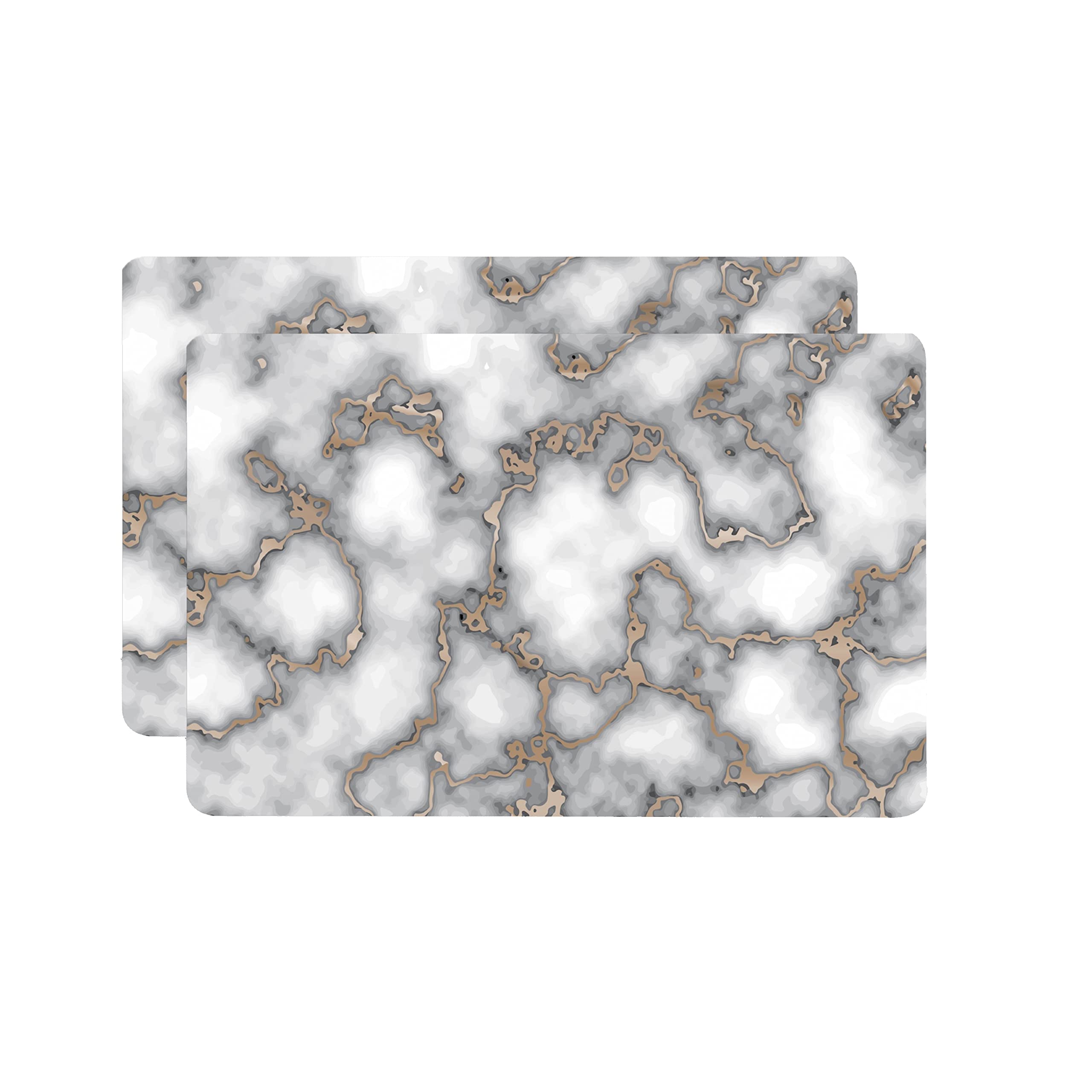 Elegant Smokey Gold Marble Cork Placemats Set of 2 - 12